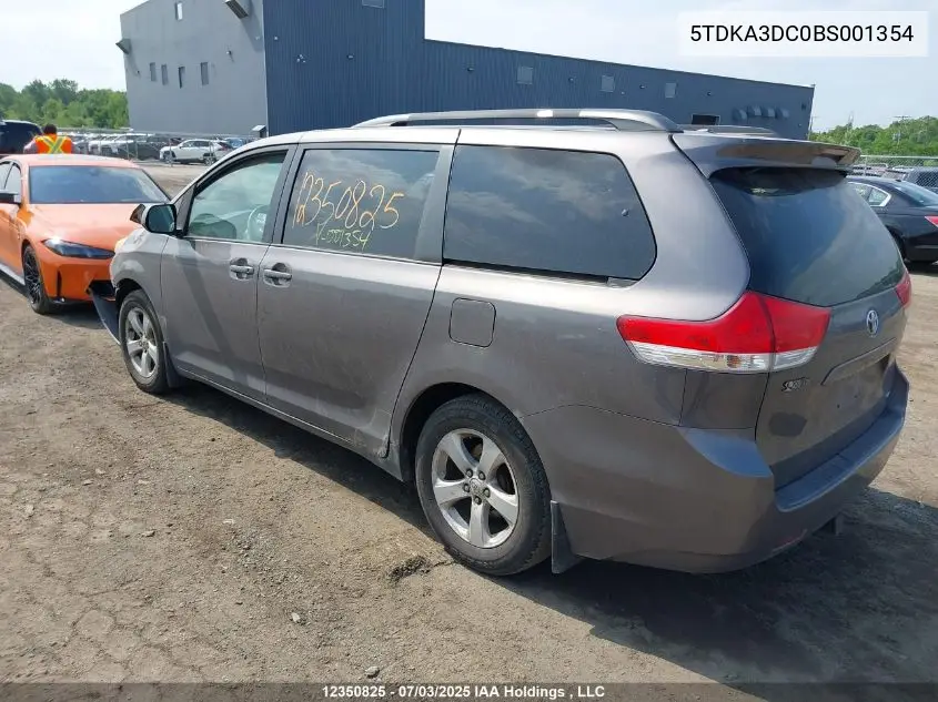 2011 Toyota Sienna Le 7 Passenger VIN: 5TDKA3DC0BS001354 Lot: 12350825