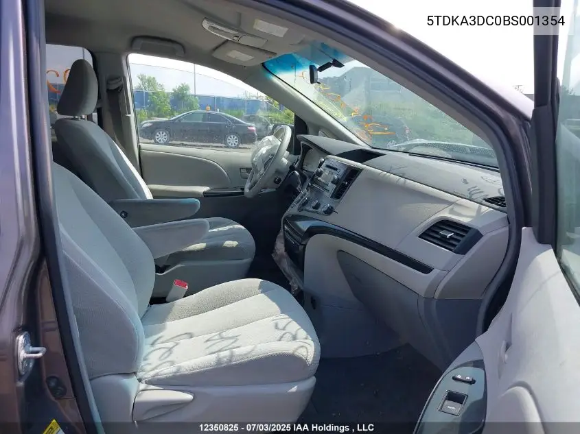 2011 Toyota Sienna Le 7 Passenger VIN: 5TDKA3DC0BS001354 Lot: 12350825