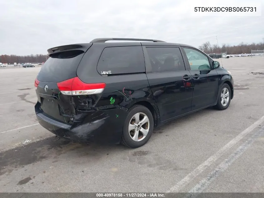 2011 Toyota Sienna Le V6 VIN: 5TDKK3DC9BS065731 Lot: 40978158