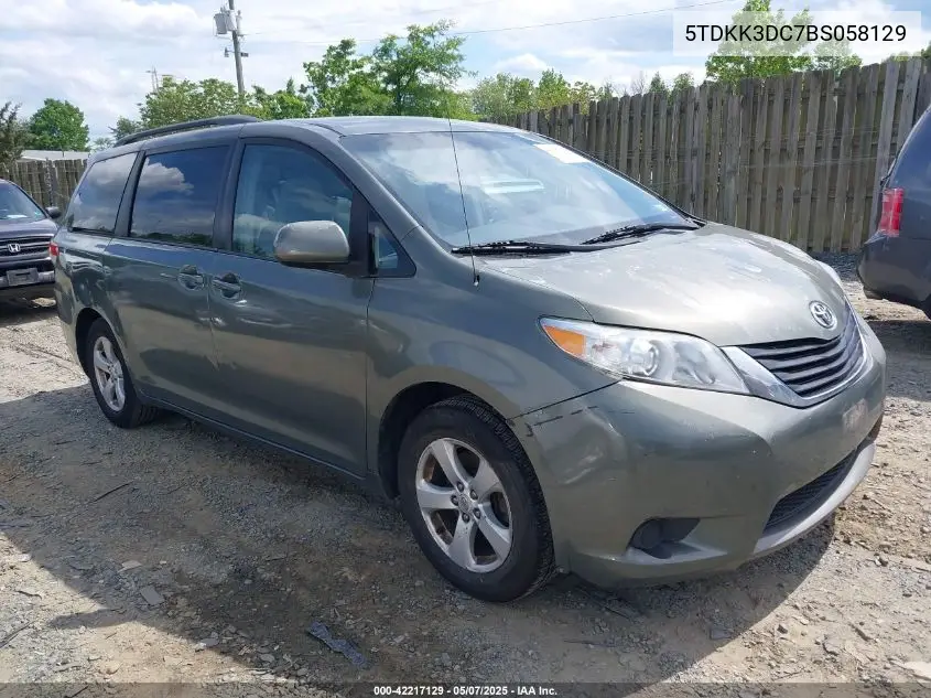 2011 Toyota Sienna Le V6 VIN: 5TDKK3DC7BS058129 Lot: 42217129