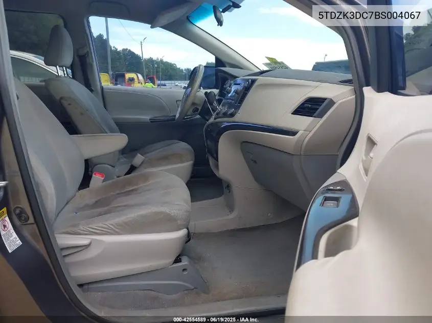 2011 Toyota Sienna Base V6 VIN: 5TDZK3DC7BS004067 Lot: 42554589