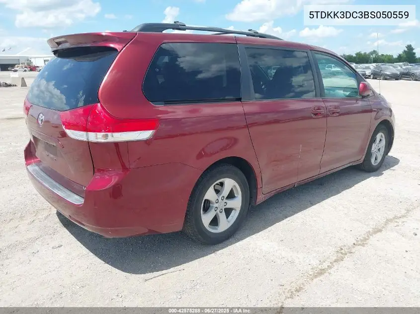 2011 Toyota Sienna Le V6 VIN: 5TDKK3DC3BS050559 Lot: 42575288