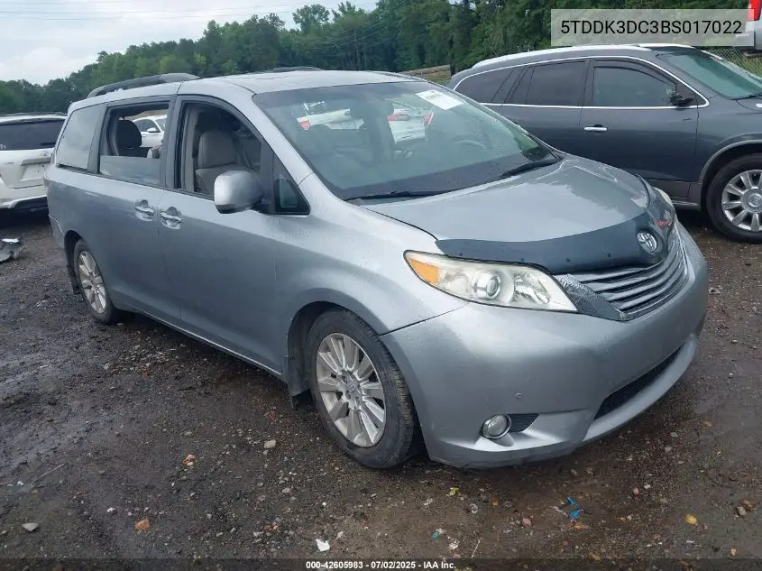 2011 Toyota Sienna Limited 7 Passenger VIN: 5TDDK3DC3BS017022 Lot: 42605983