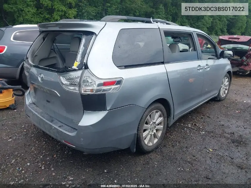 2011 Toyota Sienna Limited 7 Passenger VIN: 5TDDK3DC3BS017022 Lot: 42605983