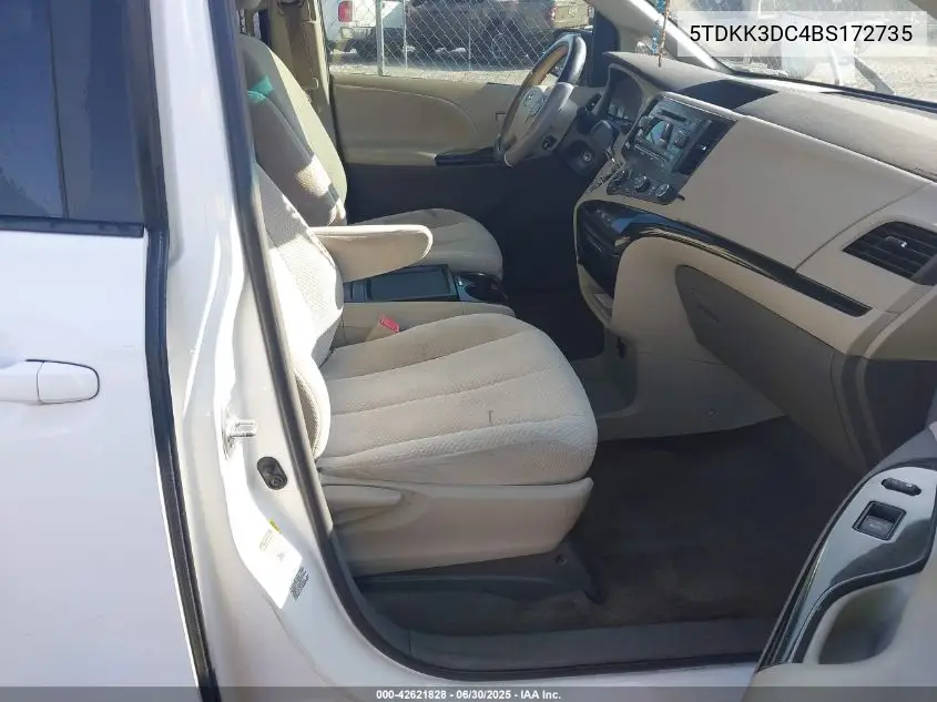 2011 Toyota Sienna Le VIN: 5TDKK3DC4BS172735 Lot: 42621828