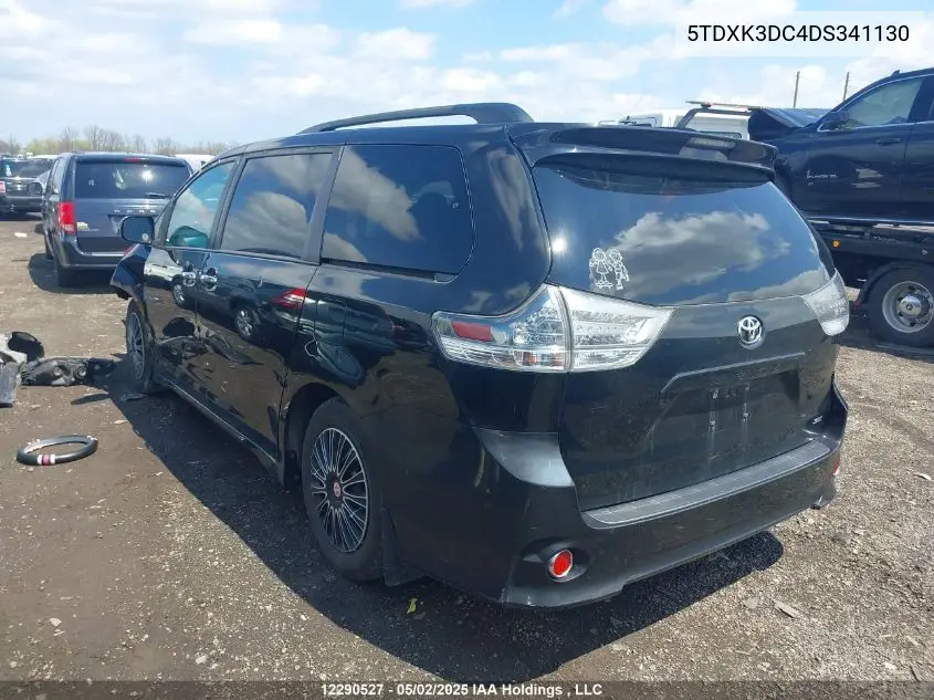 2013 Toyota Sienna Se 8 Passenger VIN: 5TDXK3DC4DS341130 Lot: 12290527