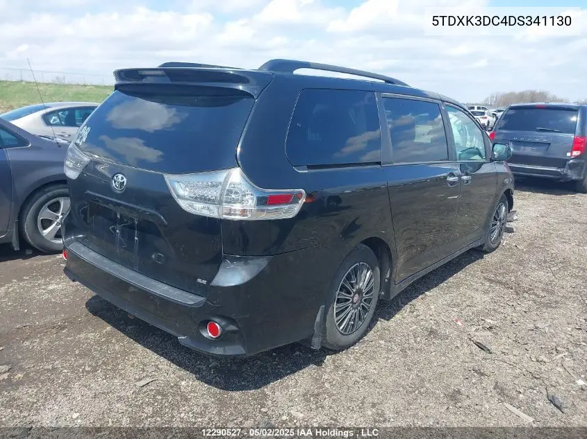 2013 Toyota Sienna Se 8 Passenger VIN: 5TDXK3DC4DS341130 Lot: 12290527