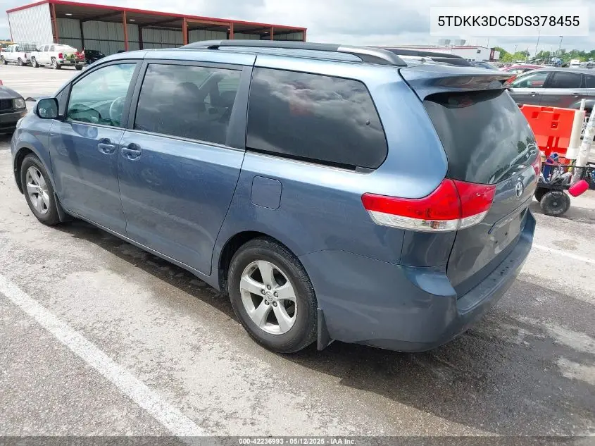 2013 Toyota Sienna Le V6 8 Passenger VIN: 5TDKK3DC5DS378455 Lot: 42236993