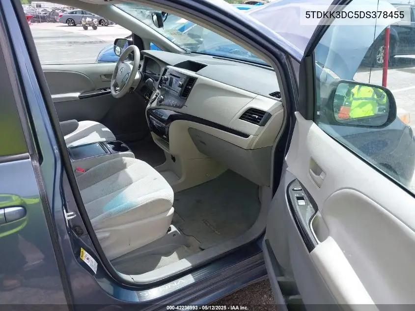 2013 Toyota Sienna Le V6 8 Passenger VIN: 5TDKK3DC5DS378455 Lot: 42236993