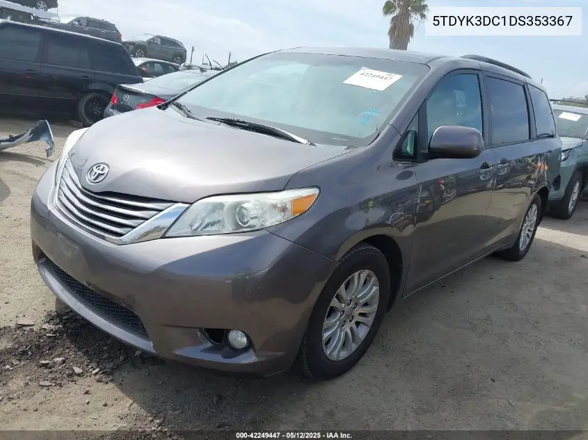 2013 Toyota Sienna Xle V6 8 Passenger VIN: 5TDYK3DC1DS353367 Lot: 42249447