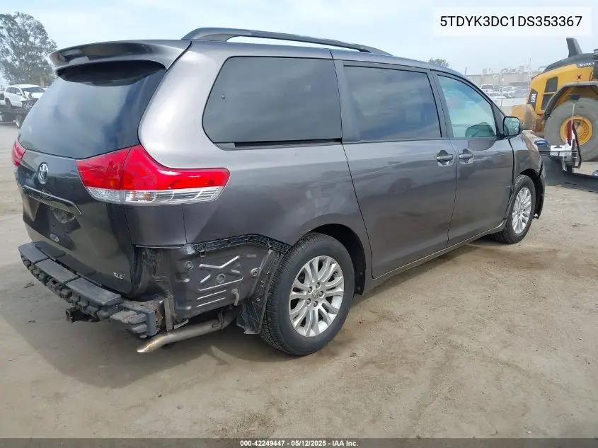 2013 Toyota Sienna Xle V6 8 Passenger VIN: 5TDYK3DC1DS353367 Lot: 42249447