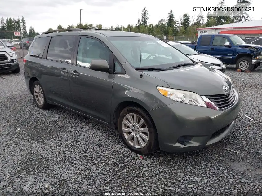2013 Toyota Sienna Le 7 Passenger VIN: 5TDJK3DC5DS061481 Lot: 42608733