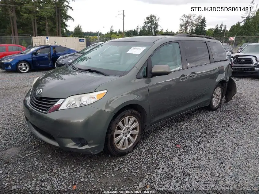 2013 Toyota Sienna Le 7 Passenger VIN: 5TDJK3DC5DS061481 Lot: 42608733