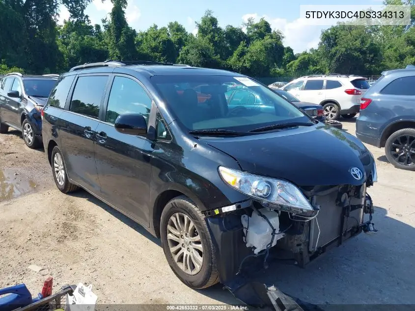 2013 Toyota Sienna Xle V6 8 Passenger VIN: 5TDYK3DC4DS334313 Lot: 42653332