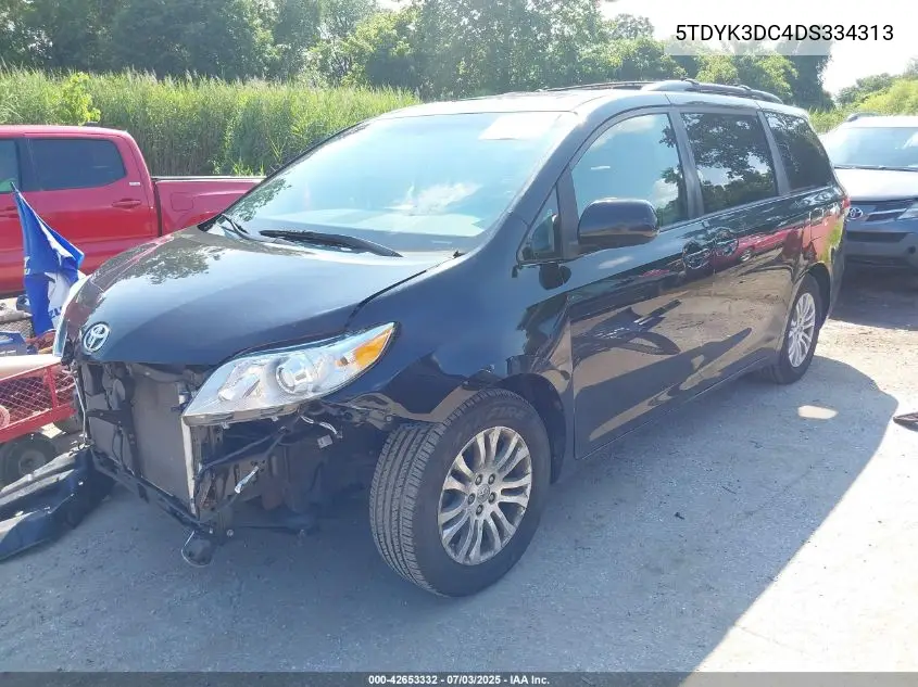 2013 Toyota Sienna Xle V6 8 Passenger VIN: 5TDYK3DC4DS334313 Lot: 42653332