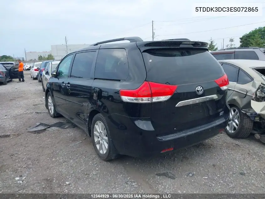 2014 Toyota Sienna Xle 7 Passenger VIN: 5TDDK3DC3ES072865 Lot: 12344929