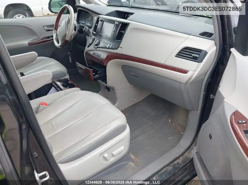 2014 Toyota Sienna Xle 7 Passenger VIN: 5TDDK3DC3ES072865 Lot: 12344929