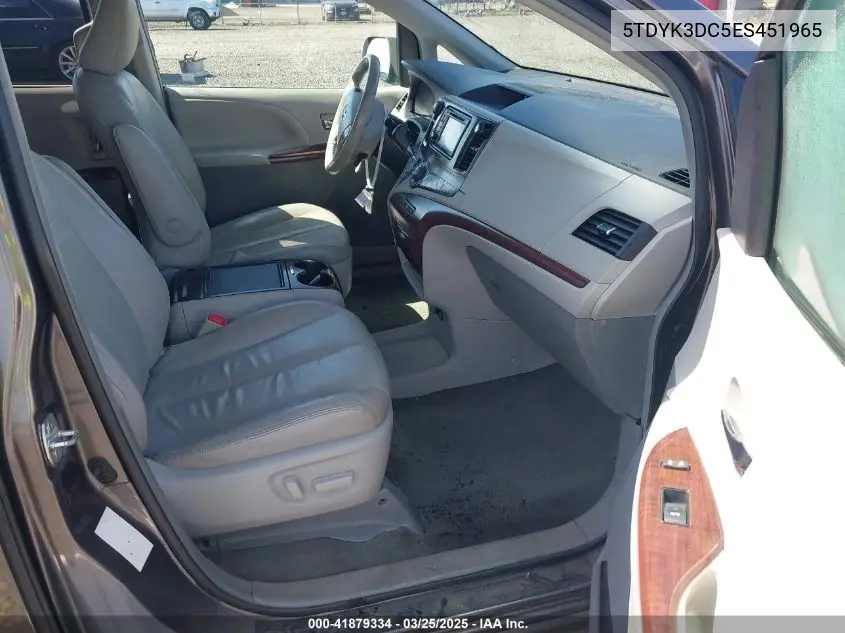 2014 Toyota Sienna Xle V6 8 Passenger VIN: 5TDYK3DC5ES451965 Lot: 41879334