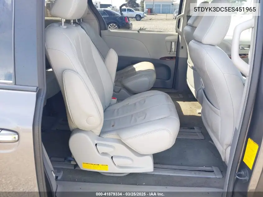 2014 Toyota Sienna Xle V6 8 Passenger VIN: 5TDYK3DC5ES451965 Lot: 41879334