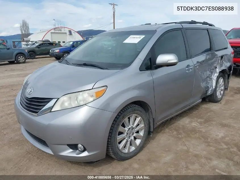 2014 Toyota Sienna Limited 7 Passenger VIN: 5TDDK3DC7ES088938 Lot: 41885658