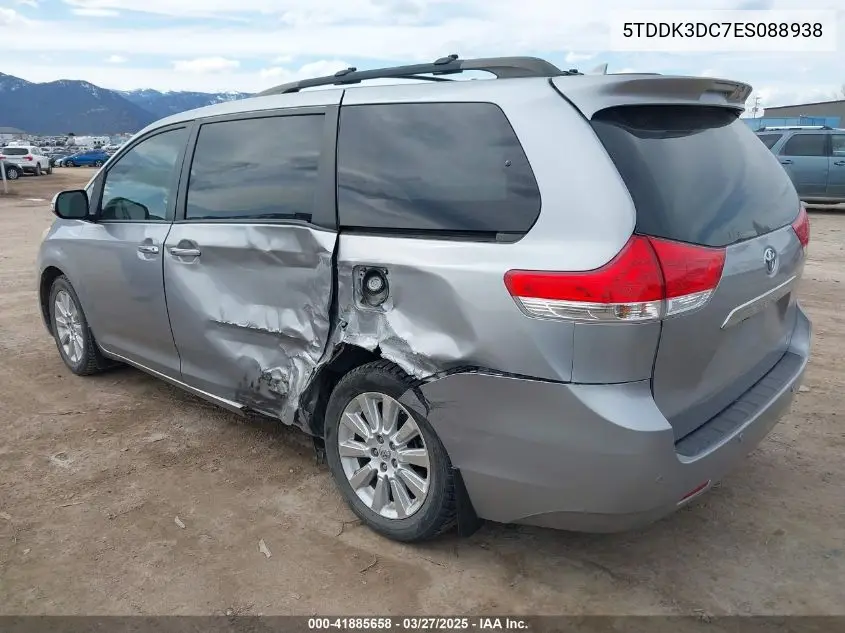 2014 Toyota Sienna Limited 7 Passenger VIN: 5TDDK3DC7ES088938 Lot: 41885658