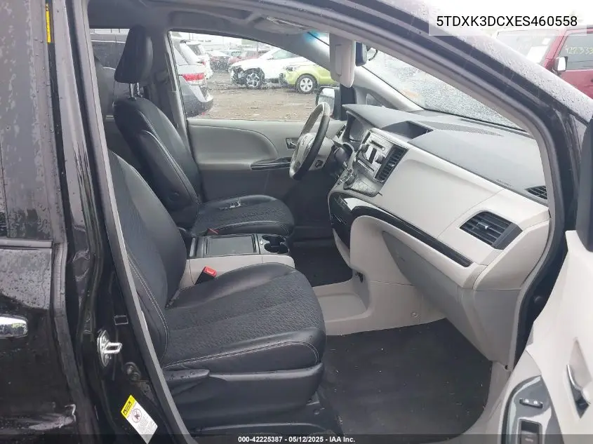2014 Toyota Sienna Se 8 Passenger VIN: 5TDXK3DCXES460558 Lot: 42225387
