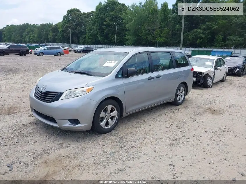 2014 Toyota Sienna L V6 7 Passenger VIN: 5TDZK3DC5ES524062 Lot: 42601245