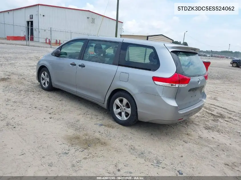 2014 Toyota Sienna L V6 7 Passenger VIN: 5TDZK3DC5ES524062 Lot: 42601245