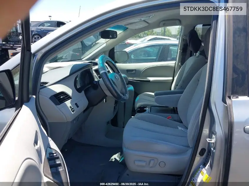 2014 Toyota Sienna Le VIN: 5TDKK3DC8ES467759 Lot: 42629450