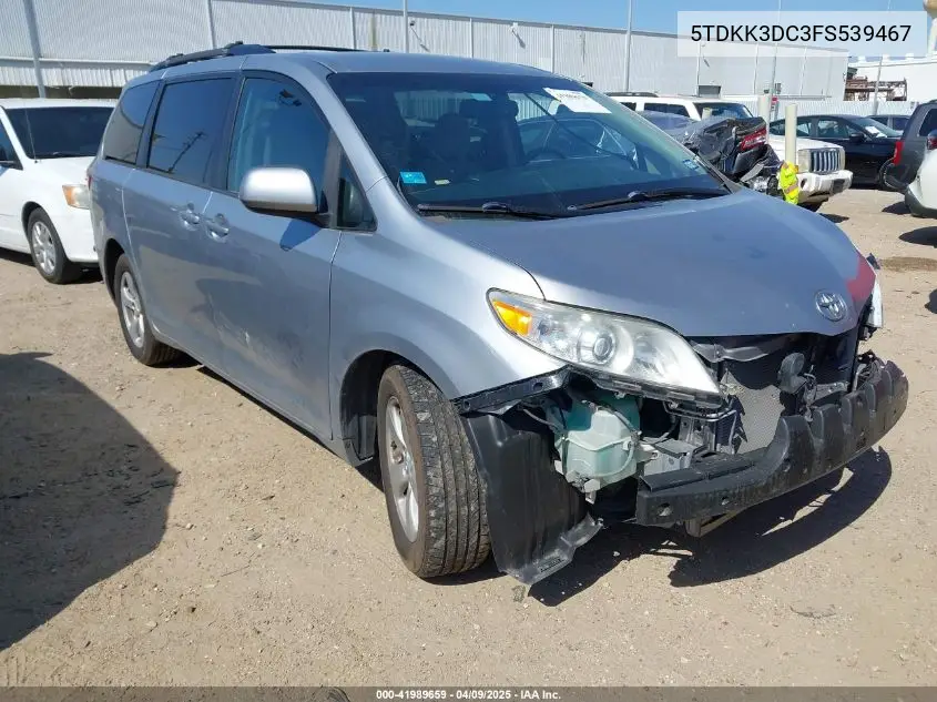 2015 Toyota Sienna Le 8 Passenger VIN: 5TDKK3DC3FS539467 Lot: 41989659
