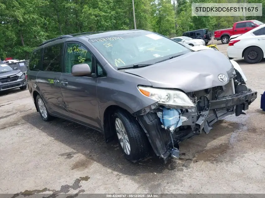 2015 Toyota Sienna Xle Premium 7 Passenger VIN: 5TDDK3DC6FS111675 Lot: 42240747