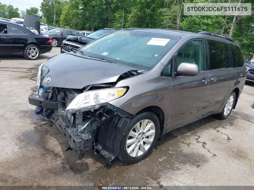2015 Toyota Sienna Xle Premium 7 Passenger VIN: 5TDDK3DC6FS111675 Lot: 42240747