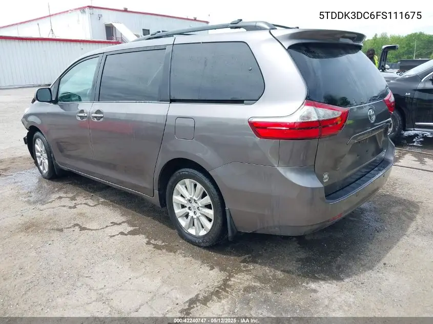 2015 Toyota Sienna Xle Premium 7 Passenger VIN: 5TDDK3DC6FS111675 Lot: 42240747
