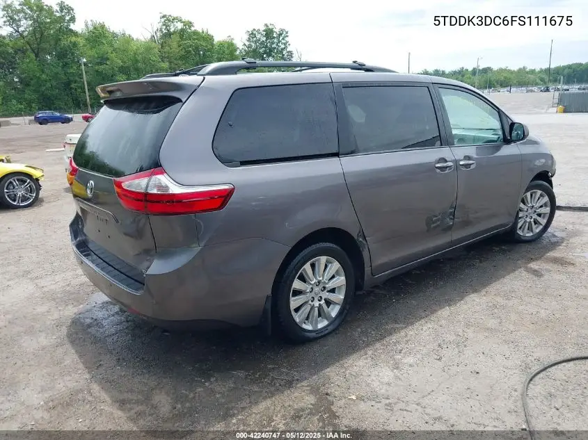 2015 Toyota Sienna Xle Premium 7 Passenger VIN: 5TDDK3DC6FS111675 Lot: 42240747