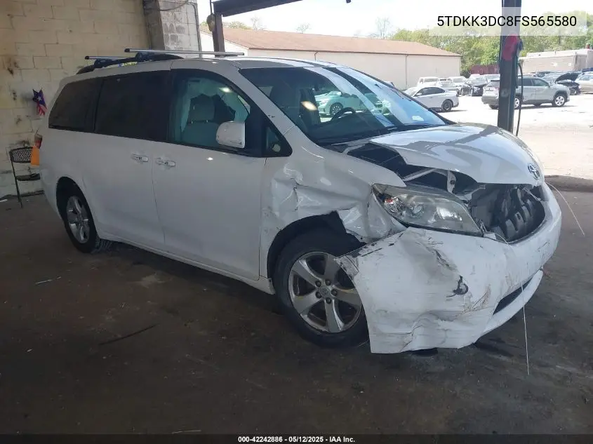 2015 Toyota Sienna Le 8 Passenger VIN: 5TDKK3DC8FS565580 Lot: 42242886