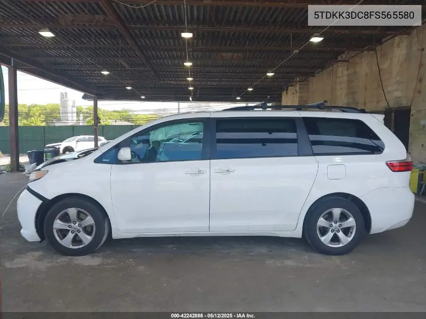 2015 Toyota Sienna Le 8 Passenger VIN: 5TDKK3DC8FS565580 Lot: 42242886