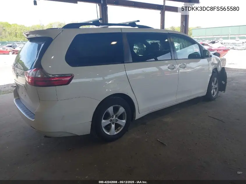 2015 Toyota Sienna Le 8 Passenger VIN: 5TDKK3DC8FS565580 Lot: 42242886