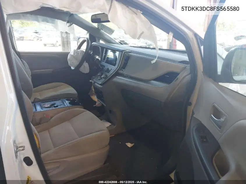 2015 Toyota Sienna Le 8 Passenger VIN: 5TDKK3DC8FS565580 Lot: 42242886
