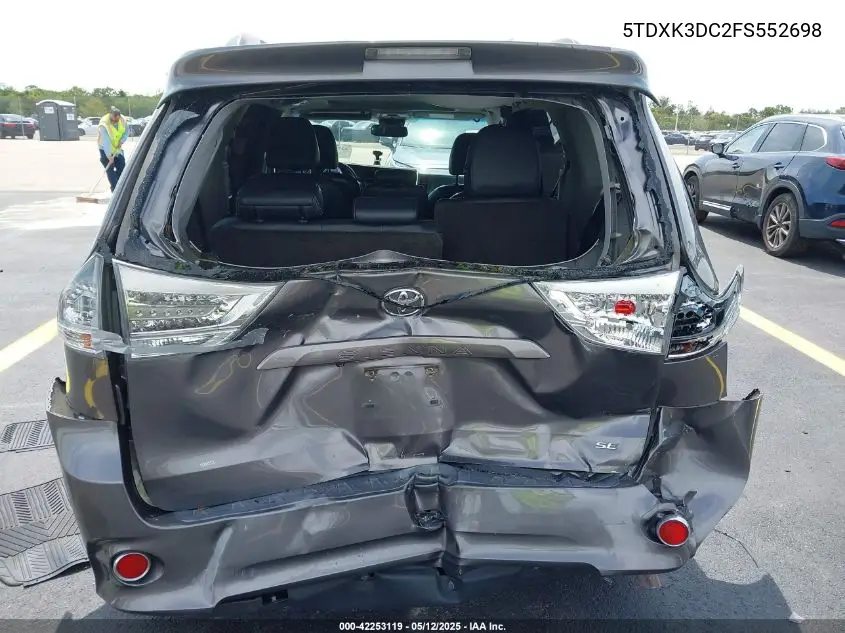 2015 Toyota Sienna Se 8 Passenger VIN: 5TDXK3DC2FS552698 Lot: 42253119