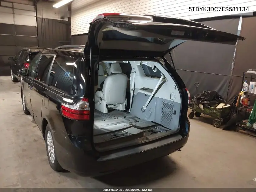 2015 Toyota Sienna Xle 8 Passenger VIN: 5TDYK3DC7FS581134 Lot: 42605106