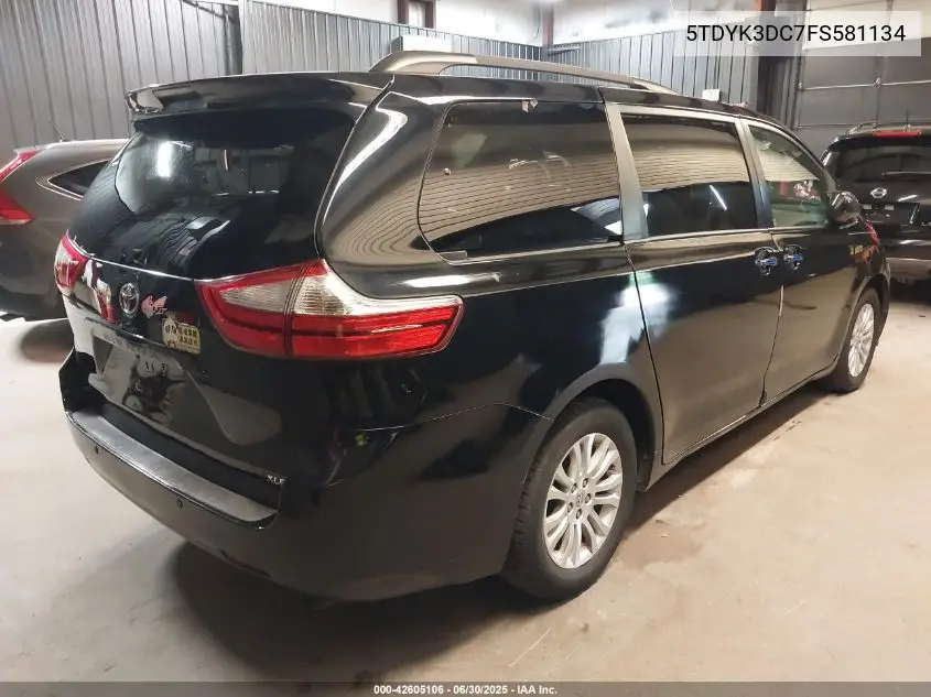 2015 Toyota Sienna Xle 8 Passenger VIN: 5TDYK3DC7FS581134 Lot: 42605106