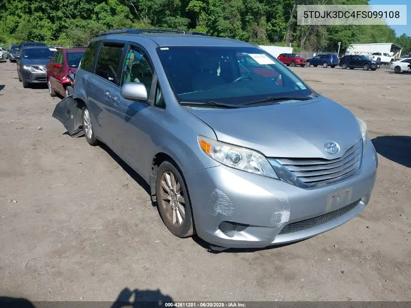 2015 Toyota Sienna Le 7 Passenger VIN: 5TDJK3DC4FS099108 Lot: 42611201