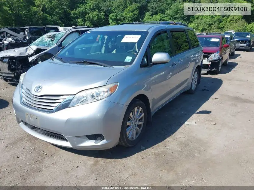 2015 Toyota Sienna Le 7 Passenger VIN: 5TDJK3DC4FS099108 Lot: 42611201