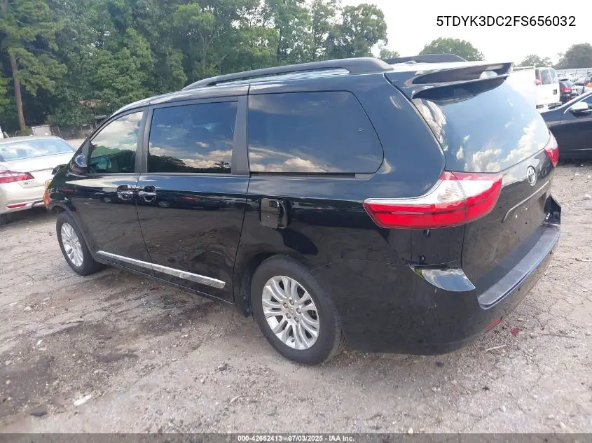 2015 Toyota Sienna Xle 8 Passenger VIN: 5TDYK3DC2FS656032 Lot: 42662413