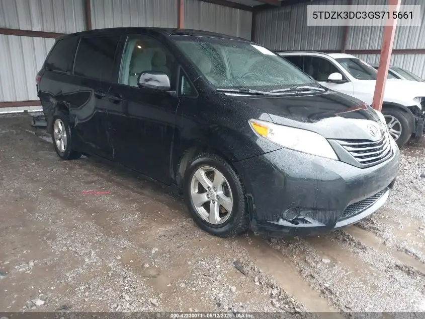 2016 Toyota Sienna L 7 Passenger VIN: 5TDZK3DC3GS715661 Lot: 42230071