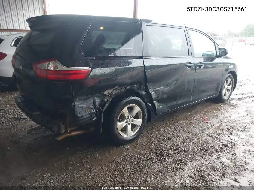 2016 Toyota Sienna L 7 Passenger VIN: 5TDZK3DC3GS715661 Lot: 42230071