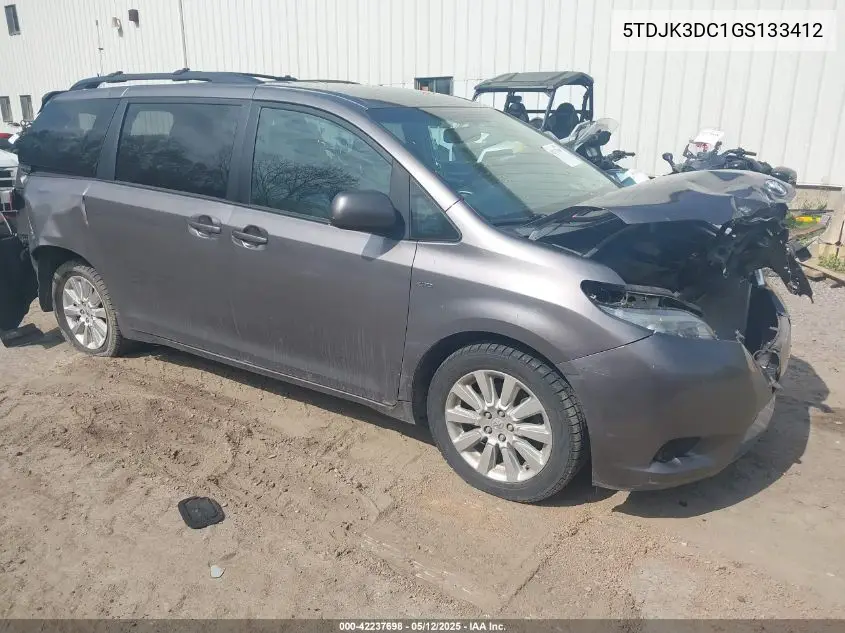 2016 Toyota Sienna Le 7 Passenger VIN: 5TDJK3DC1GS133412 Lot: 42237698