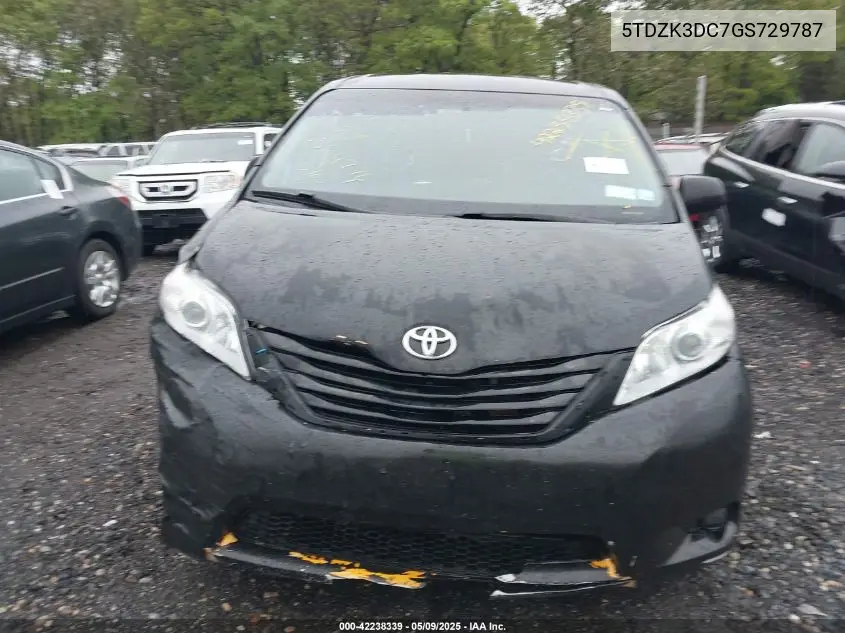 2016 Toyota Sienna L 7 Passenger VIN: 5TDZK3DC7GS729787 Lot: 42238339