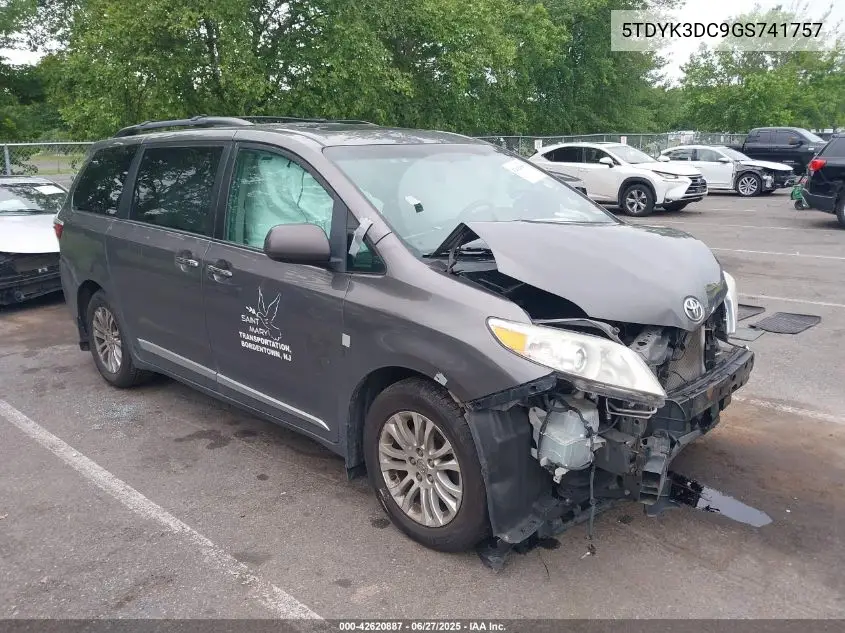 2016 Toyota Sienna Xle 8 Passenger VIN: 5TDYK3DC9GS741757 Lot: 42620887