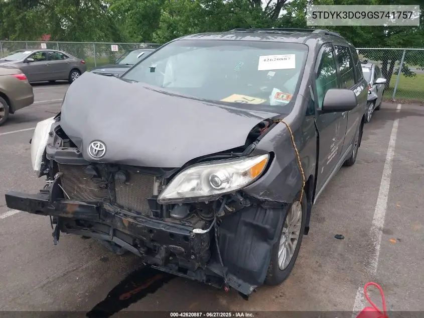 2016 Toyota Sienna Xle 8 Passenger VIN: 5TDYK3DC9GS741757 Lot: 42620887